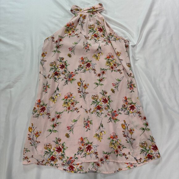 Lush Flowy Floral Halter Top XS    Lot J - Picture 3 of 6
